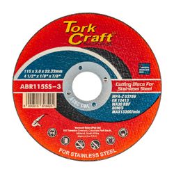 TORK CRAFT Cutting Disc Stainless Steel 115 X 3.0 X 22.22mm