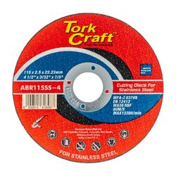 TORK CRAFT Cutting Disc Stainless Steel 115 X 2.5 X 22.22mm