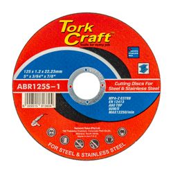 TORK CRAFT Cutting Disc Steel & Ss 125 X 1.2 X 22.2mm