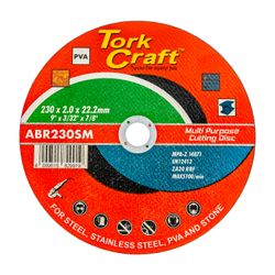 TORK CRAFT Cutting Disc Multi Purpose 230 X 2.0 X 22.2mm For Steel Ss Pva Stone