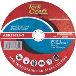 TORK CRAFT Cutting Disc Stainless Steel 230 X 2.5 22.22mm