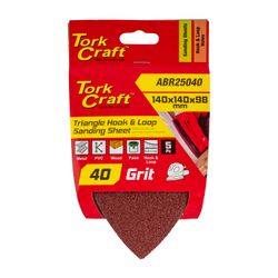 TORK CRAFT Sanding Triangle 40 Grit 140 X 140 X 98mm 5/pack W/h Hook And Loop