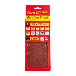 TORK CRAFT Sanding Sheet Orb 95 X 230mm 80gr Plain With 8 Holes 5/pk