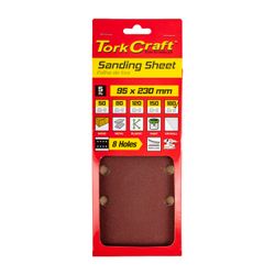 TORK CRAFT Sanding Sheet Orb 95 X 230mm 180gr Plain With 8 Holes 5/pk
