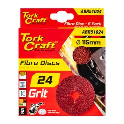 TORK CRAFT Fibre Disc 115mm 24 Grit 5 Pack