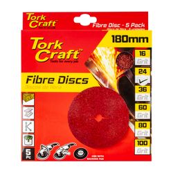 TORK CRAFT Fibre Disc 180mm 24 Grit 5 Pack