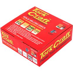 TORK CRAFT Gold Disc (50 Pieces) 240 Grit 150mm X 6+1 Holes Hook And Loop