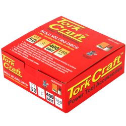 TORK CRAFT Gold Disc (50 Pieces) 400grit 150mm X 6+1 Holes Hook And Loop
