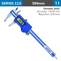 ACCUD Dig. Caliper 300mm 0.02mm Acc. Ceram. Jaws S/steel 0.01mm Res.