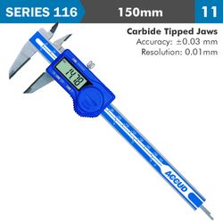 ACCUD Dig. Caliper 150mm 0.03mm Acc. Tct Jaws S/steel 0.01mm Res.