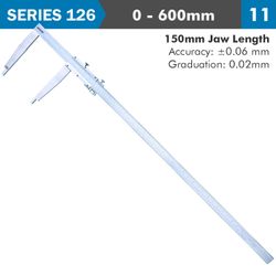 ACCUD Vernier Caliper 600mm 0.06mm Acc. 150mm 0.02mm Grad S/steel