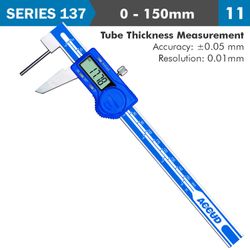 ACCUD Dig. Tube Thickness Caliper 150mm 0.05mm Acc. 0.01mm Res. S/steel