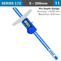 ACCUD Dig. Caliper 200mm 0.03mm Acc. Pin Depth 0.01mm Res. S/steel