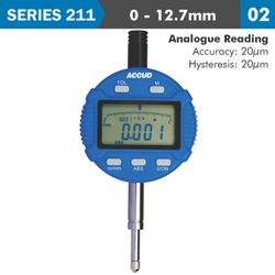 ACCUD Digital Indicator Flat Back 12.7mm/0.5'