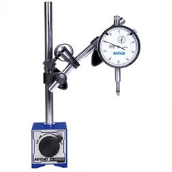 ACCUD 2pc Measuring Tool Set 25mm Dial Indicator With Magnetic Stand