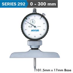 ACCUD Dial Depth Guage 300mm 0.01mm Grad. 101.5x 17mm Base