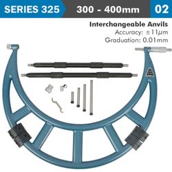 ACCUD Outside Micrometer 300-400mm 0.004mm Acc. 0.01mm Grad. With Interch. A