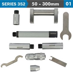 ACCUD Tubular Inside Micrometer 50-300mm 0.01mm Grad. Extension Rods: 13, 25