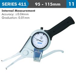 ACCUD Int. Dial Caliper Gauge 95-115mm 0.04mm Acc. 0.01mm Grad. Jaw Length 1