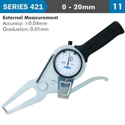 ACCUD Ext. Dial Caliper Gauge 20mm 0.04mm Acc. 0.01mm Grad. Jaw Length 60mm