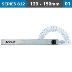 ACCUD Protractor 120x 150mm 180 Deg. 0.3 Deg Acc. 1 Deg. Grad.