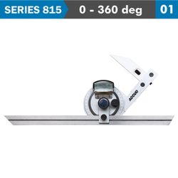 ACCUD Universal Protractor 360 Deg. S/steel 5' Acc. 5' Grad.
