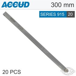 ACCUD Long Feeler Gauge 300mm 0.05-1.00 20 Leaves Din2275