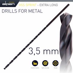 ALPEN Hss Drill Bit 3.5mm 165 X 115 Extra Long