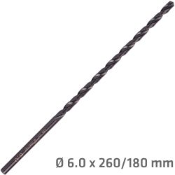 ALPEN Hss Drill Bit 6mm 260 X 180 Extra Long
