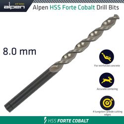 ALPEN Hss Forte Cobalt Drill Bit 8mm