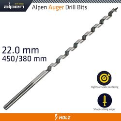 ALPEN Wood Auger Drill Bit 22 X 450mm