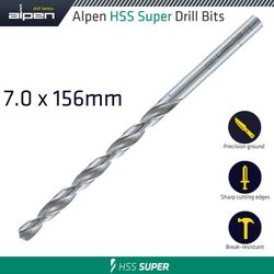 ALPEN Hss Drill Bit Long 7 X 156mm Bulk