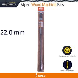 ALPEN Wood Machine Drill Bit 22mm X 400mm