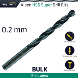 ALPEN Hss Super Drill Bit 0.2mm Bulk