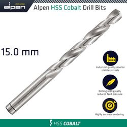 ALPEN Hss Cobalt Din 338 15mm Bulk
