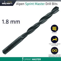 ALPEN Hss Sprint Master 1.8mm X1 Sleeved Din338 ALPEN Drill Bit