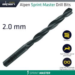 ALPEN Hss Sprint Master 2mm X1 61502 Sleeved Din338 ALPEN Drill Bit
