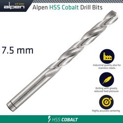 ALPEN Hss Cobalt Drill Bit 7.5mm