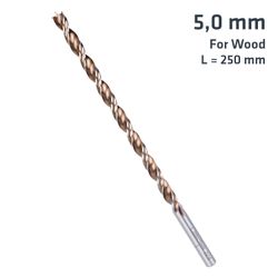 ALPEN Timber Twist 5mm X 250 Long Wood Drill Bit Sleeved
