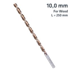 ALPEN Timber Twist 10mm X 250 Long Wood Drill Bit Sleeved