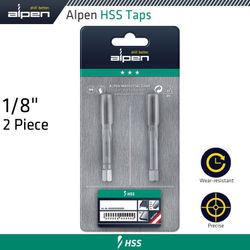 ALPEN Hss Hand Tap Set Imperial G 1/8' Pouched