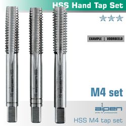 ALPEN Hand Tap Set In Pouch M4 Hss 0.7mm Pitch