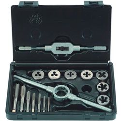 ALPEN Tap & Die Set 16 Piece M3 - M12 Hss With Die Holder & Tap Wrench
