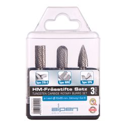 ALPEN Tungsten Burr Set 3piece