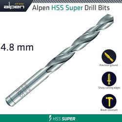 ALPEN Hss Super Drill Bit 4.8mm Bulk