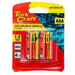 TORK CRAFT Battery Aaa 1.5v 4 Pack Carded Alkaline