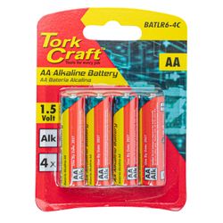 TORK CRAFT Battery Aa 1.5v 4 Pack Carded Alkaline