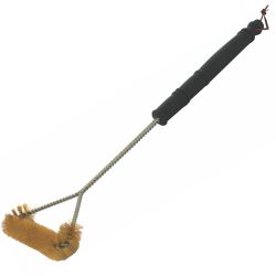 TORK CRAFT Braai Bbq Three Side Brass Wire Brush 530mm Handle 21' Tcw