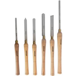 TORK CRAFT Chisel Set Wood Turning Hss 6 Piece Wooden Case
