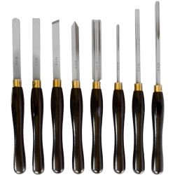 TORK CRAFT Chisel Set Wood Turning Hss 8 Piece Wooden Case
